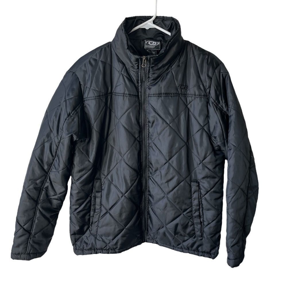 Cb Black Full Zip Quilted Jacket Women's Medium